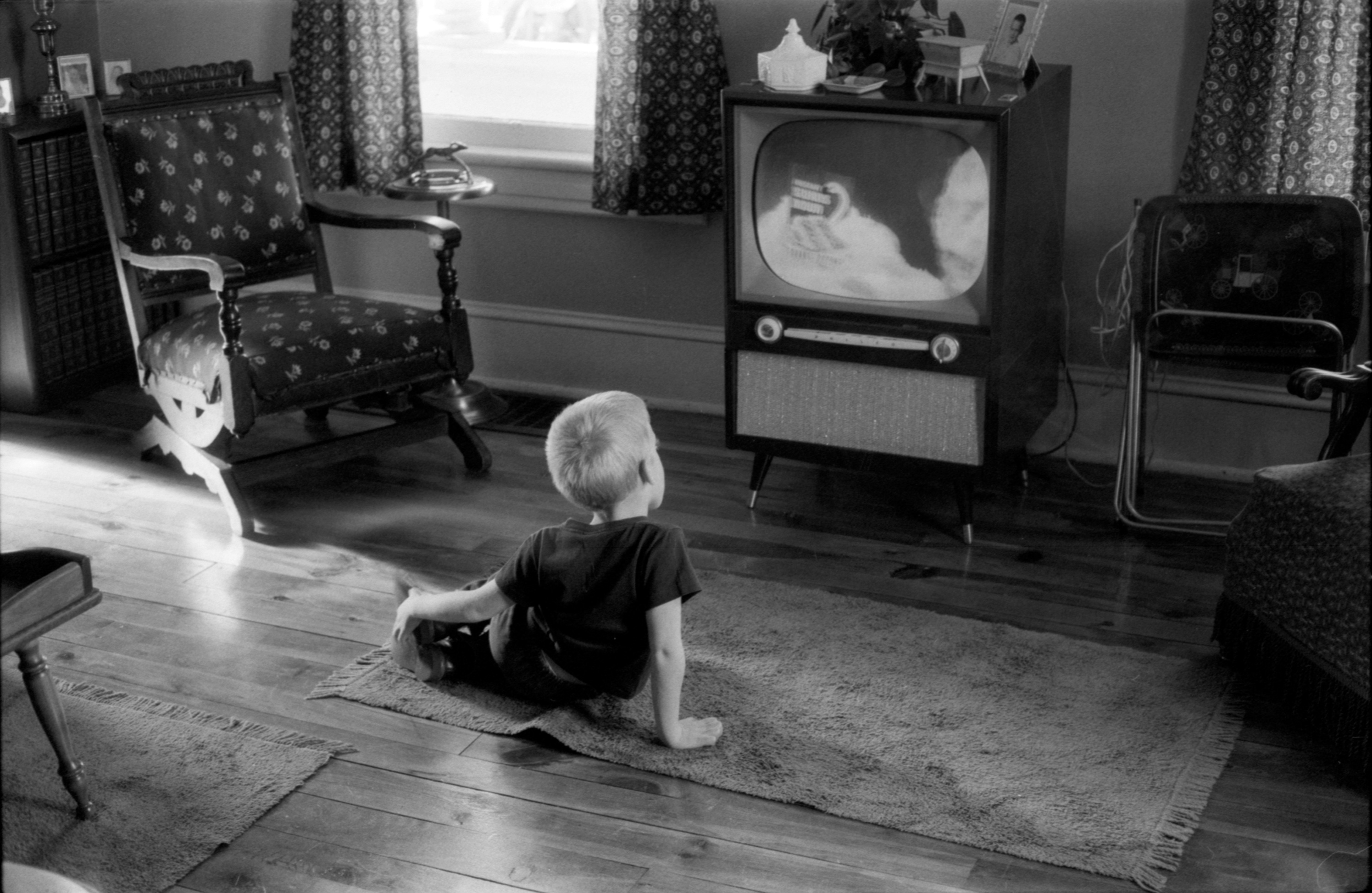 Joe-Watching-TV-Swans-Down-Ad-Brady-Hills-Home